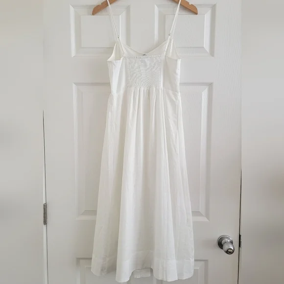 NWT Madewell Linen-Cotton Cami Button-Front Midi Dress, Size 0 - Picture 10 of 12